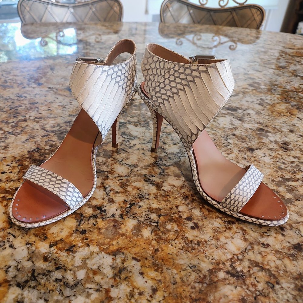Women's Vero Cuoio Italian leather/snakeskin pumps, SZ 8M, 4" heel, Fabulous.